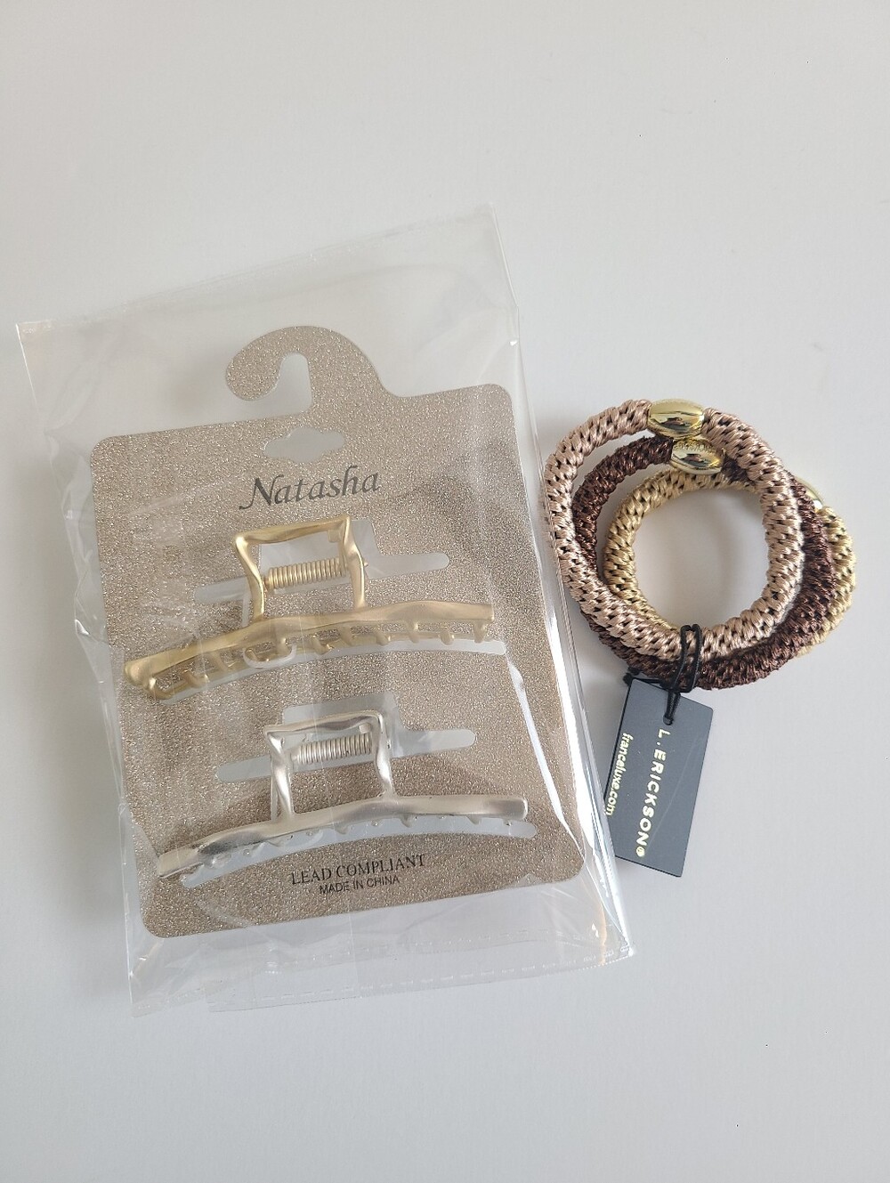 NEW Natasha Hair Clips & L. Ericksom Hair Ties Bundle